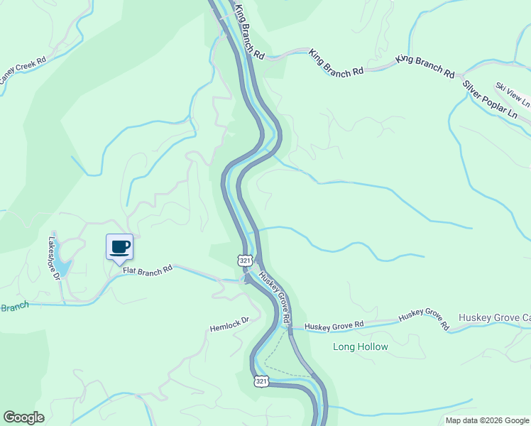 map of restaurants, bars, coffee shops, grocery stores, and more near 4274 South King Branch Road in Sevierville