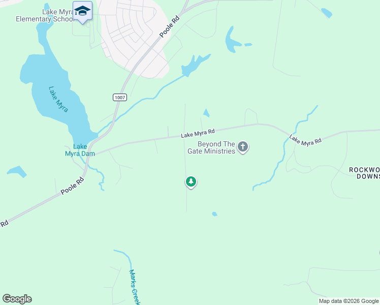 map of restaurants, bars, coffee shops, grocery stores, and more near 1425 Pleasants Road in Wendell