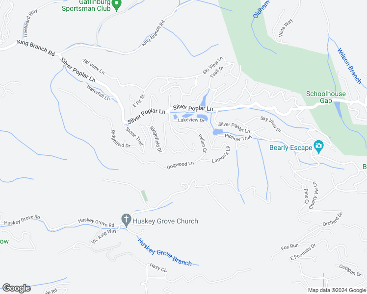 map of restaurants, bars, coffee shops, grocery stores, and more near 1401 Ridgefield Drive in Sevierville