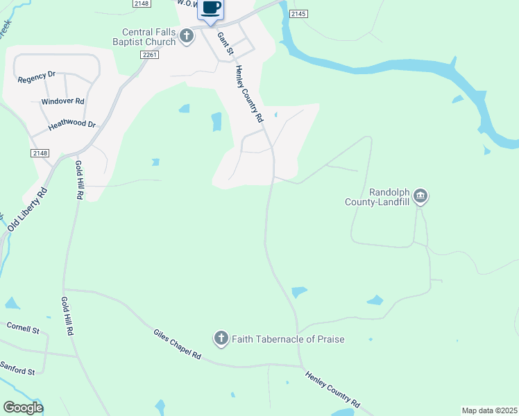 map of restaurants, bars, coffee shops, grocery stores, and more near 1797 Henley Country Road in Randleman