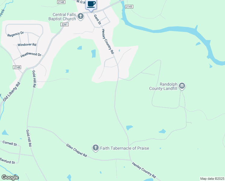 map of restaurants, bars, coffee shops, grocery stores, and more near 1797 Henley Country Road in Randleman