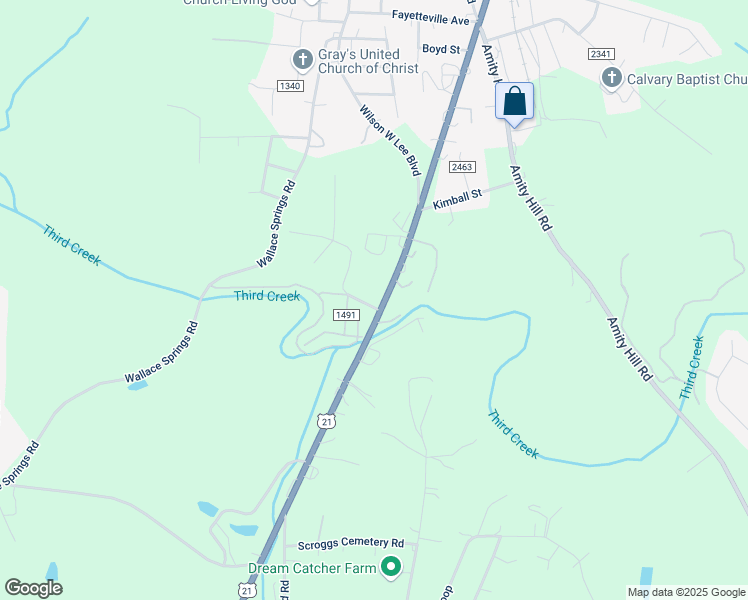 map of restaurants, bars, coffee shops, grocery stores, and more near 2060 Shelton Avenue in Statesville