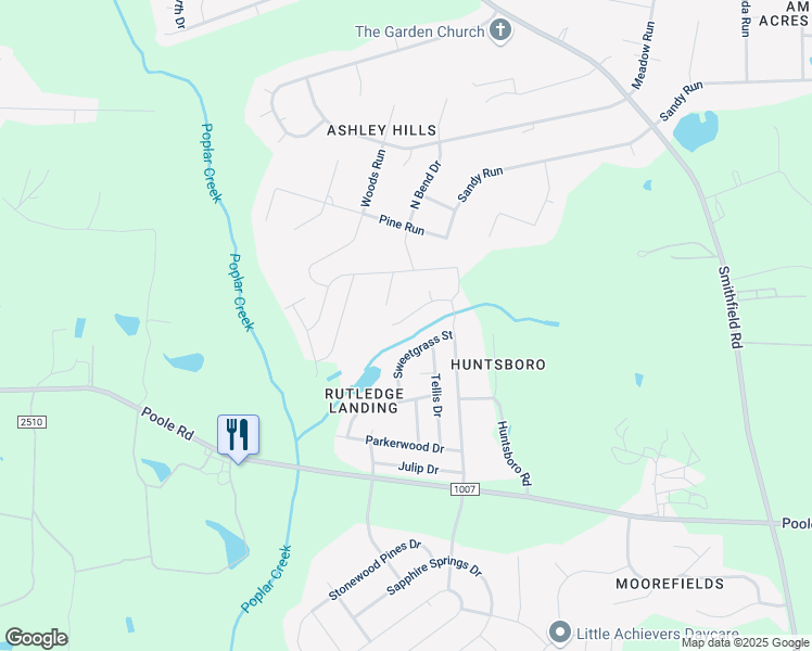 map of restaurants, bars, coffee shops, grocery stores, and more near 933 Peninsula Place in Knightdale