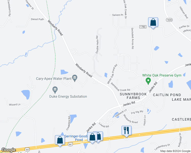 map of restaurants, bars, coffee shops, grocery stores, and more near in Apex