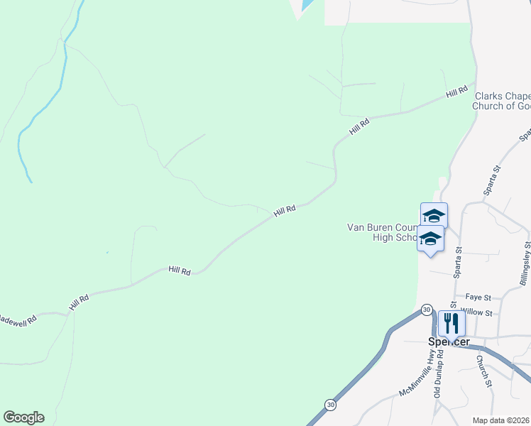 map of restaurants, bars, coffee shops, grocery stores, and more near 62 Spokelay Road in Spencer