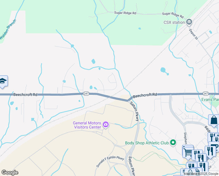 map of restaurants, bars, coffee shops, grocery stores, and more near 2007 Vancroft Circle in Spring Hill