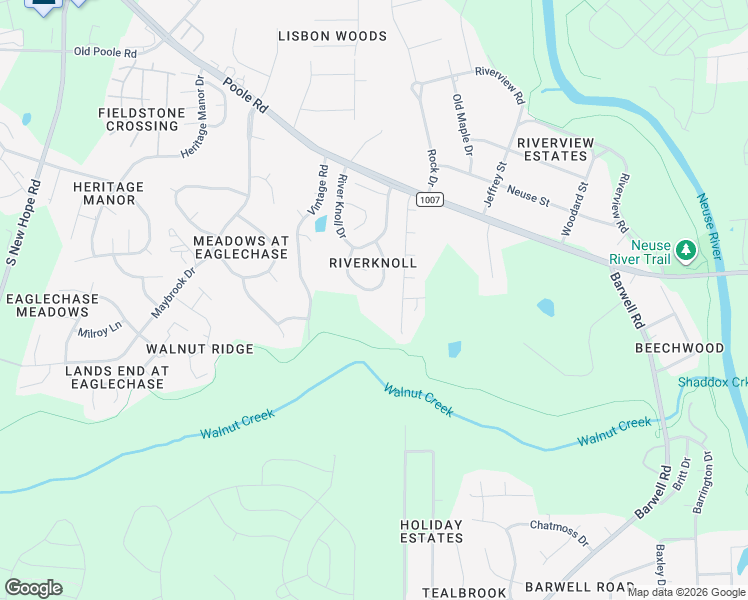 map of restaurants, bars, coffee shops, grocery stores, and more near 1920 Ranch Mill Circle in Raleigh