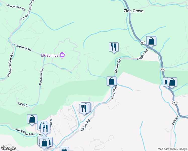 map of restaurants, bars, coffee shops, grocery stores, and more near 1157 Ogle Hills Road in Gatlinburg