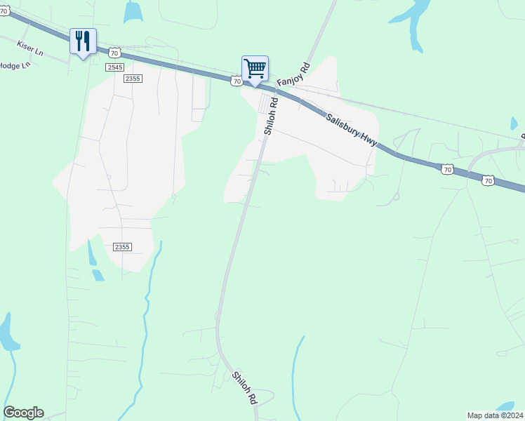 map of restaurants, bars, coffee shops, grocery stores, and more near 201 Shiloh Road in Statesville