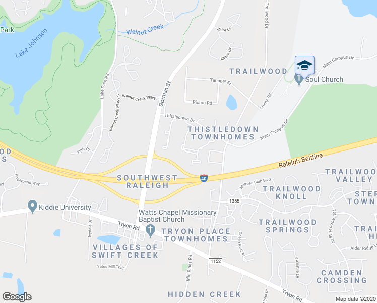 map of restaurants, bars, coffee shops, grocery stores, and more near 10 Scholar Circle in Raleigh