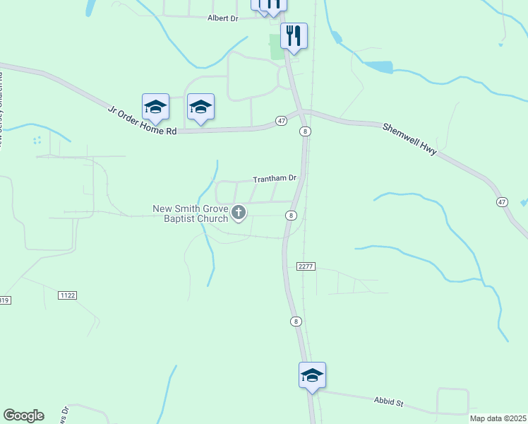 map of restaurants, bars, coffee shops, grocery stores, and more near 590 Trantham Drive in Lexington