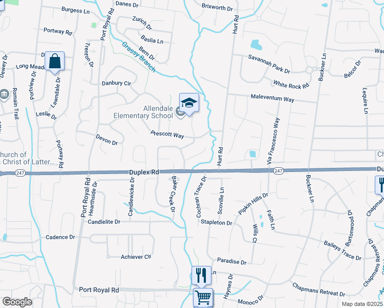 map of restaurants, bars, coffee shops, grocery stores, and more near 2908 Faldo Lane in Spring Hill
