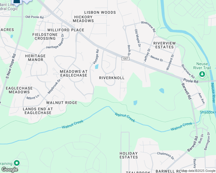 map of restaurants, bars, coffee shops, grocery stores, and more near 1920 Ranch Mill Circle in Raleigh