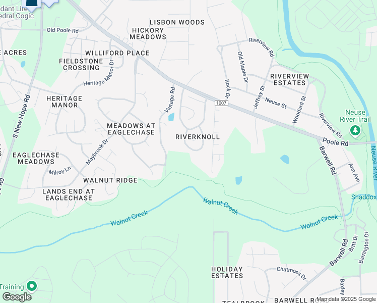 map of restaurants, bars, coffee shops, grocery stores, and more near 1920 Ranch Mill Circle in Raleigh
