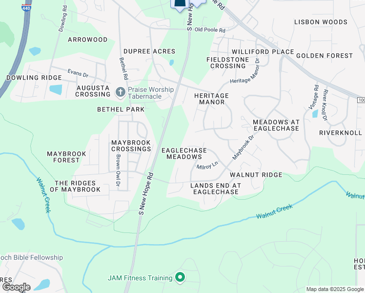 map of restaurants, bars, coffee shops, grocery stores, and more near 5201 Pronghorn Lane in Raleigh