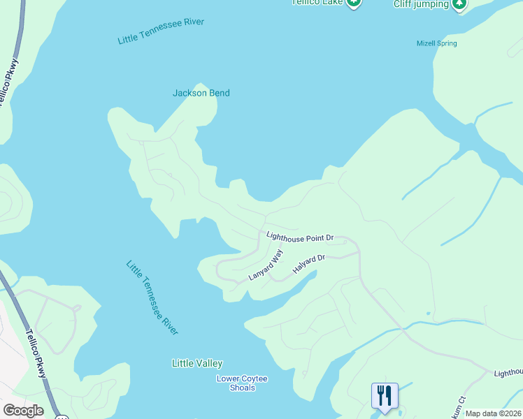 map of restaurants, bars, coffee shops, grocery stores, and more near 382 Cypress Pointe Drive in Lenoir City