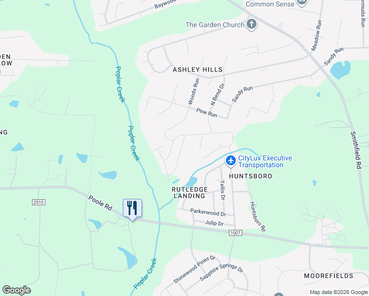 map of restaurants, bars, coffee shops, grocery stores, and more near 5260 Calhoun Place in Knightdale