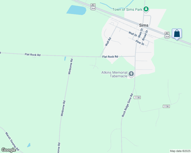 map of restaurants, bars, coffee shops, grocery stores, and more near 6819 Flat Rock Road in Sims