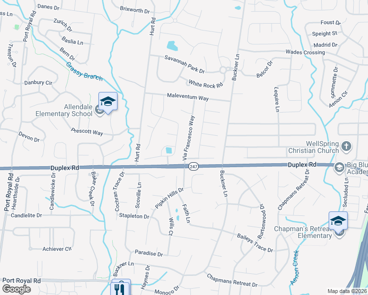 map of restaurants, bars, coffee shops, grocery stores, and more near 3145 Appian Way in Spring Hill