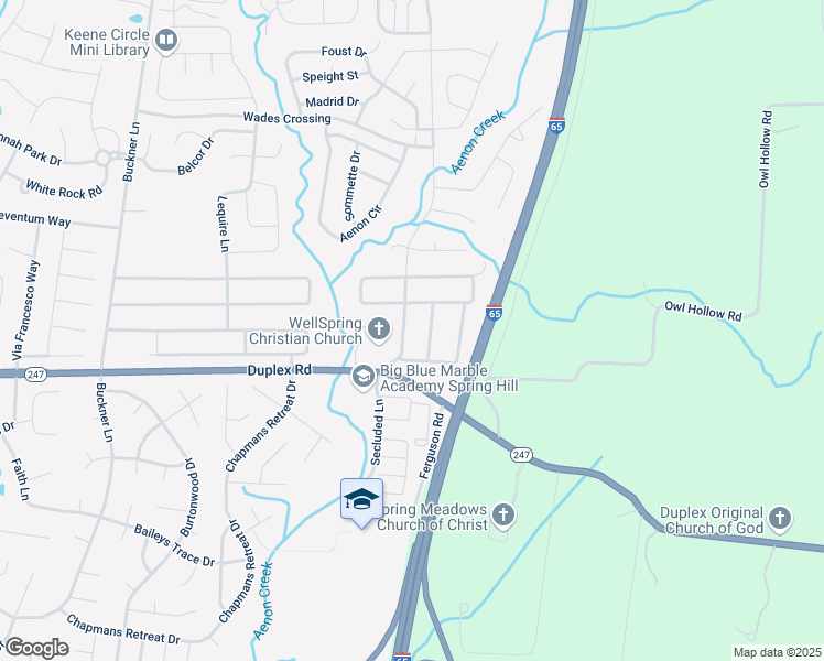 map of restaurants, bars, coffee shops, grocery stores, and more near 1008 Chapmans Crossing Drive in Spring Hill
