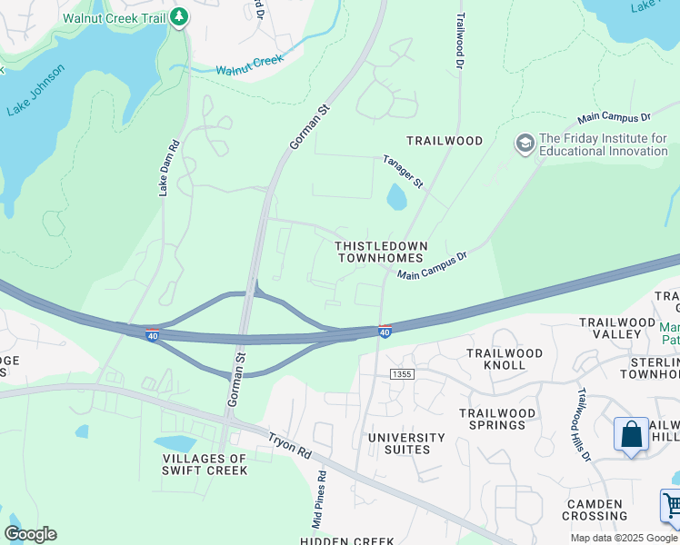 map of restaurants, bars, coffee shops, grocery stores, and more near 3531 Cum Laude Court in Raleigh