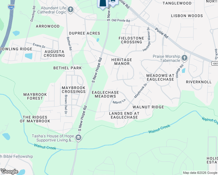 map of restaurants, bars, coffee shops, grocery stores, and more near 5225 Pronghorn Lane in Raleigh