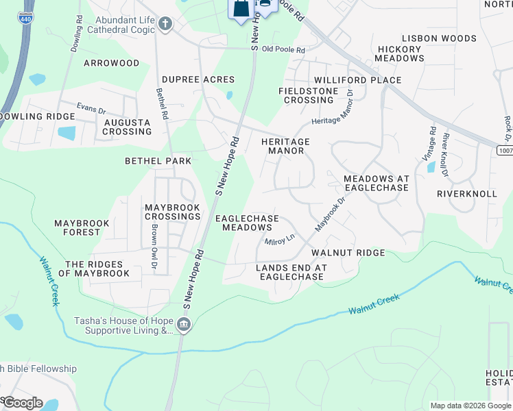 map of restaurants, bars, coffee shops, grocery stores, and more near 5225 Pronghorn Lane in Raleigh