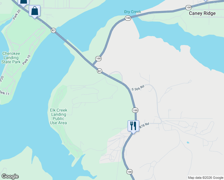 map of restaurants, bars, coffee shops, grocery stores, and more near 23051-23099 West 867 Road in Park Hill