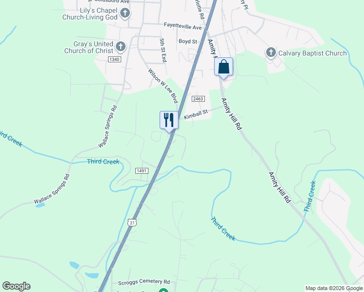 map of restaurants, bars, coffee shops, grocery stores, and more near 2019 Shelton Avenue in Statesville