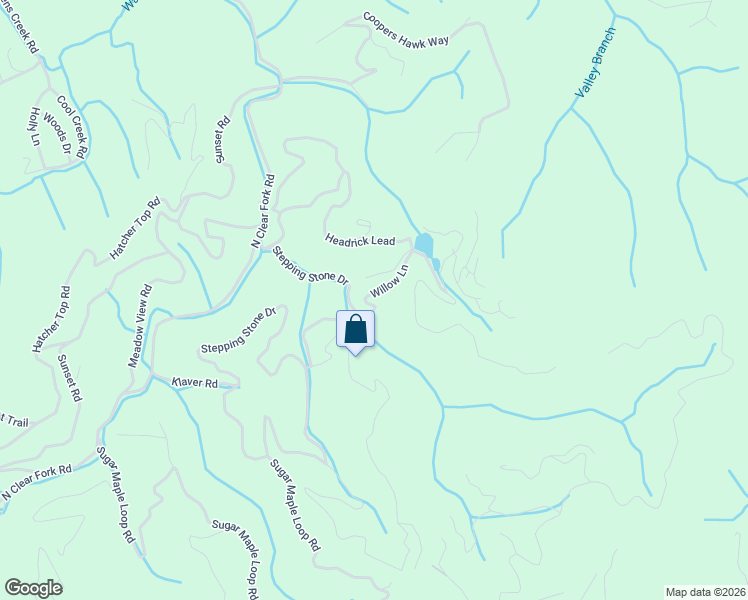 map of restaurants, bars, coffee shops, grocery stores, and more near 2328 Willow Lane in Pigeon Forge