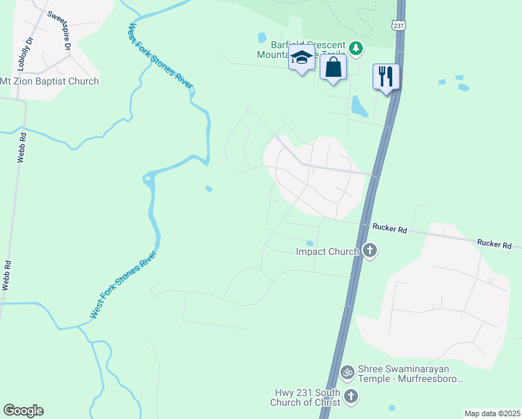 map of restaurants, bars, coffee shops, grocery stores, and more near 4102 Shelbyville Highway in Murfreesboro