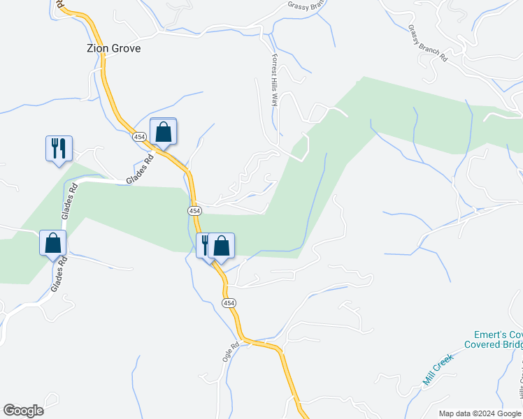 map of restaurants, bars, coffee shops, grocery stores, and more near 2154 Bause Watson Way in Gatlinburg