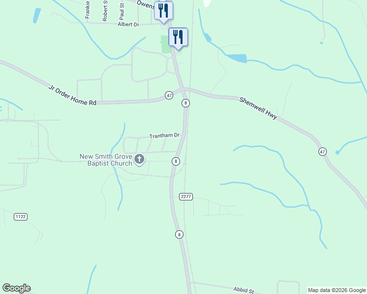 map of restaurants, bars, coffee shops, grocery stores, and more near 4307 North Carolina 8 in Lexington