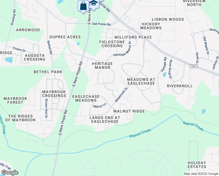 map of restaurants, bars, coffee shops, grocery stores, and more near 1729 Winway Drive in Raleigh