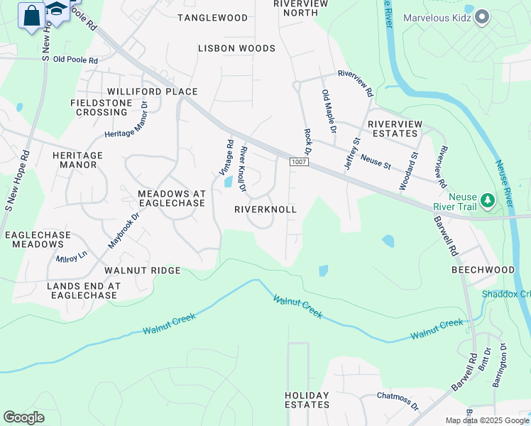 map of restaurants, bars, coffee shops, grocery stores, and more near 5627 Bringle Court in Raleigh