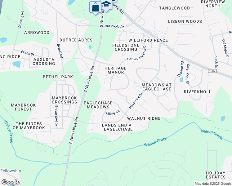map of restaurants, bars, coffee shops, grocery stores, and more near 1712 Winway Drive in Raleigh