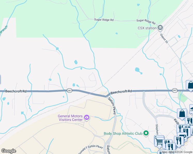map of restaurants, bars, coffee shops, grocery stores, and more near 1158 Wrights Mill Road in Spring Hill