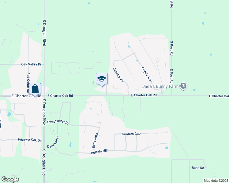 map of restaurants, bars, coffee shops, grocery stores, and more near 11803 Ridge Point in Guthrie