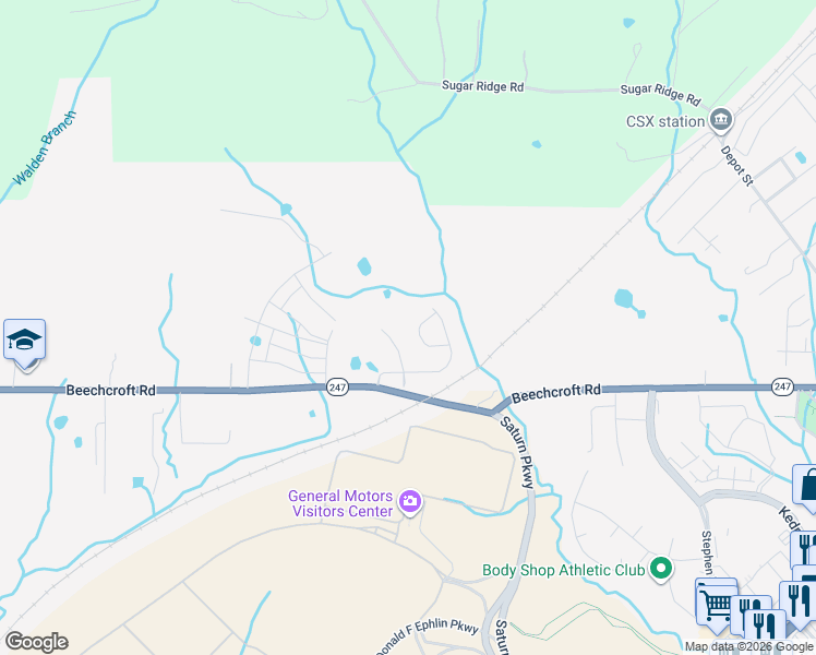 map of restaurants, bars, coffee shops, grocery stores, and more near 2019 Vancroft Circle in Spring Hill