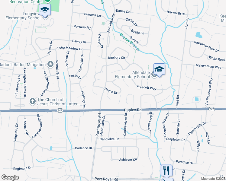 map of restaurants, bars, coffee shops, grocery stores, and more near 1816 Devon Drive in Spring Hill