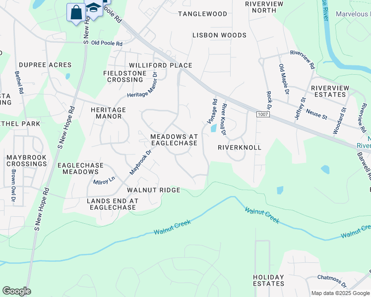 map of restaurants, bars, coffee shops, grocery stores, and more near 5324 Trestlewood Lane in Raleigh