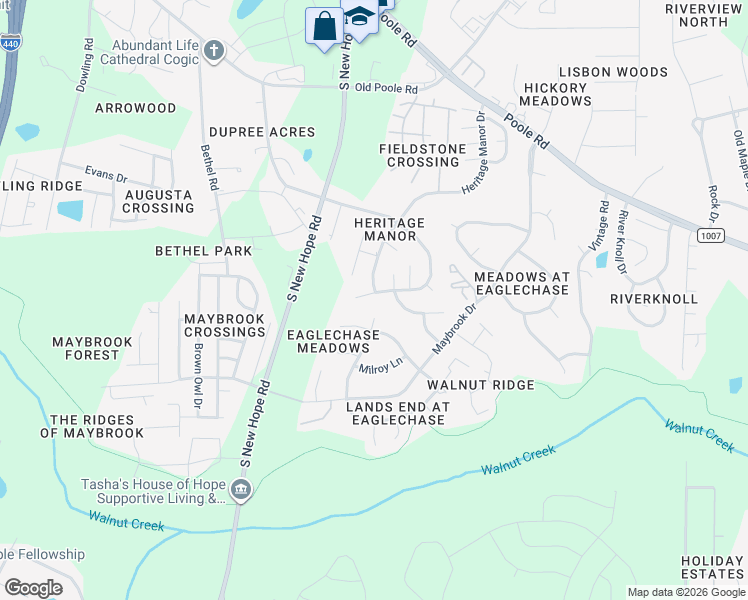 map of restaurants, bars, coffee shops, grocery stores, and more near 1319 Kinsfolk Circle in Raleigh