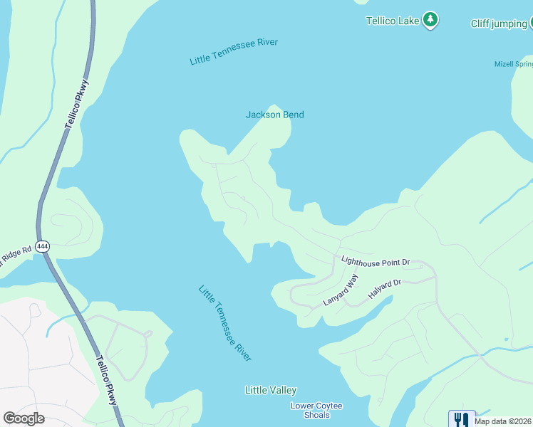 map of restaurants, bars, coffee shops, grocery stores, and more near 17546 Lighthouse Pointe Drive in Lenoir City