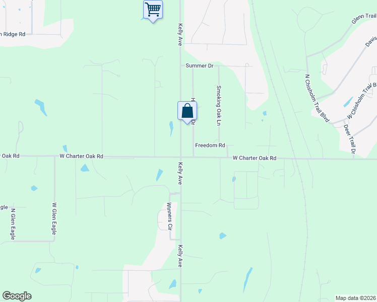 map of restaurants, bars, coffee shops, grocery stores, and more near 9709 Hillcrest Drive in Edmond