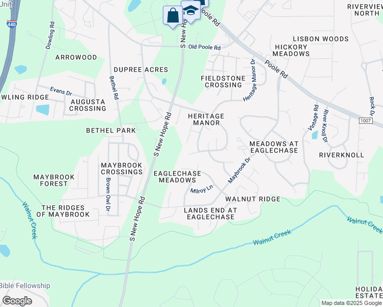 map of restaurants, bars, coffee shops, grocery stores, and more near 1319 Kinsfolk Circle in Raleigh
