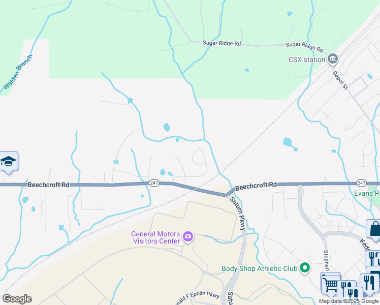 map of restaurants, bars, coffee shops, grocery stores, and more near 2019 Vancroft Circle in Spring Hill