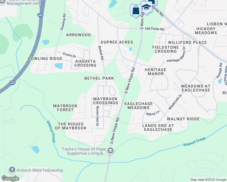 map of restaurants, bars, coffee shops, grocery stores, and more near 1417 Cricket Ridge Drive in Raleigh
