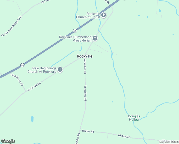 map of restaurants, bars, coffee shops, grocery stores, and more near 9127 Versailles Road in Rockvale