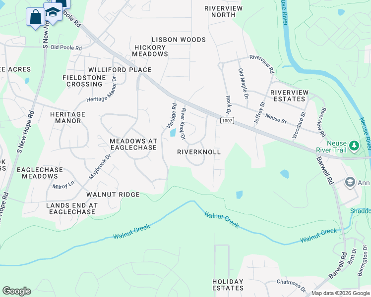 map of restaurants, bars, coffee shops, grocery stores, and more near 5515 Bringle Court in Raleigh