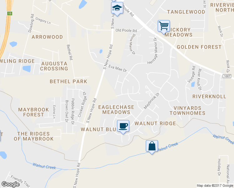 map of restaurants, bars, coffee shops, grocery stores, and more near 1319 Kinsfolk Circle in Raleigh